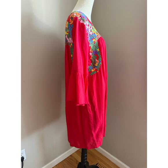 J. Marie Embroidered Red Floral Dress – Size M - Picture 4 of 8